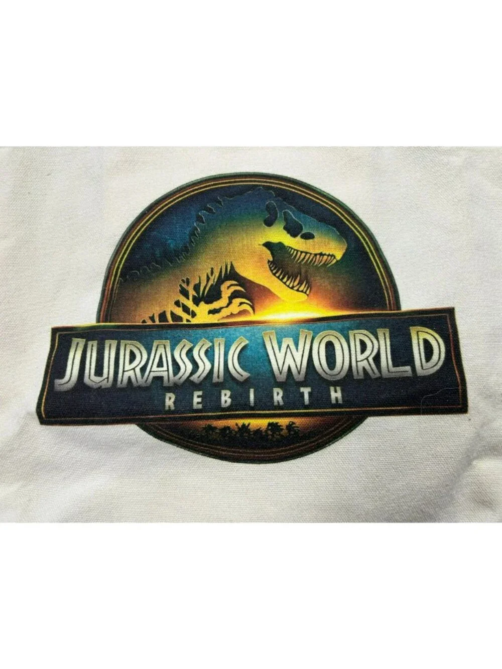Jurassic World Rebirth Canvas Tote Bag Movie Promo Exclusive Faux Leather Accent